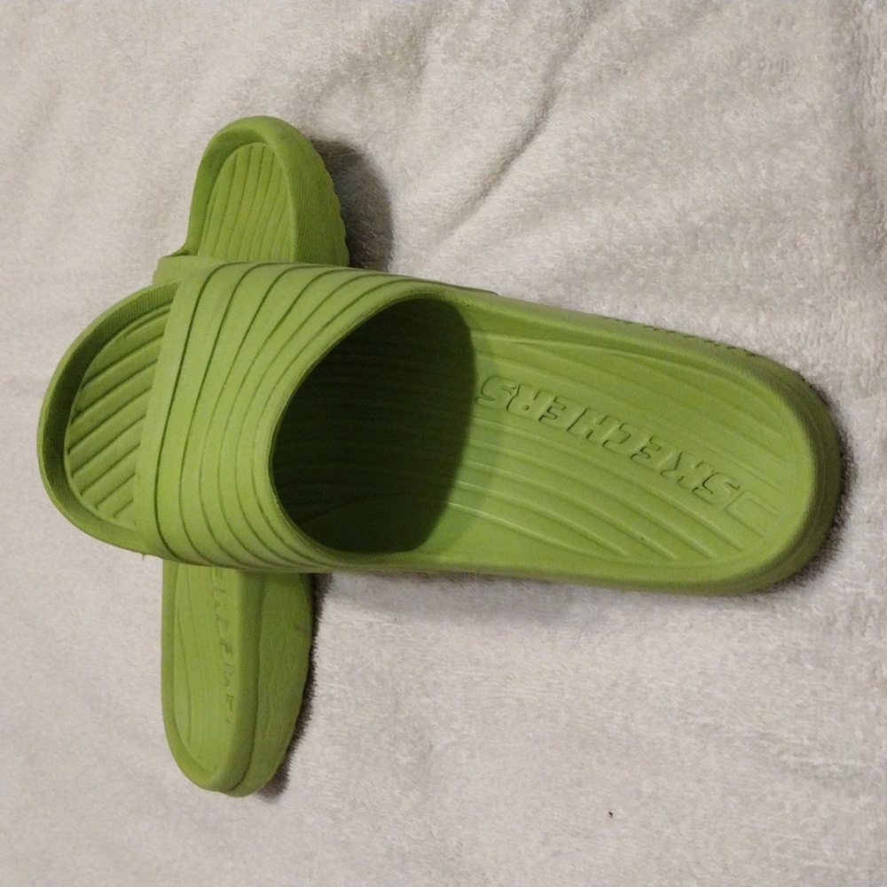 Skechers, Green Slide Sandals - Picture 2 of 2